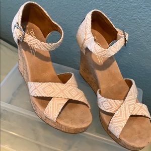 Toms cork wedge sandal